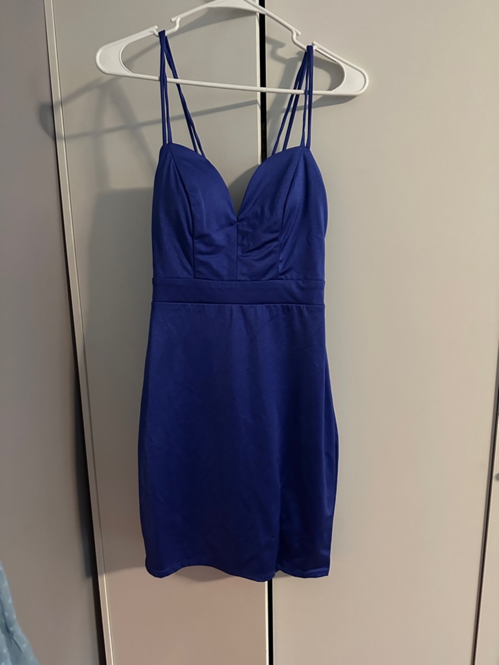 Cobalt Blue Double-Strap Mini Dress